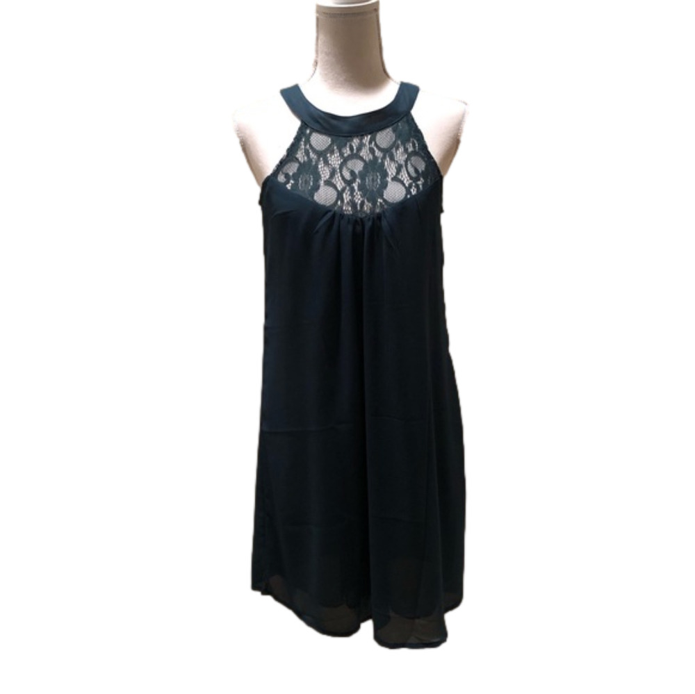 Green Lace detail dress